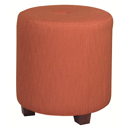Contemporary Styled Drum Ottoman with Seat Tuft